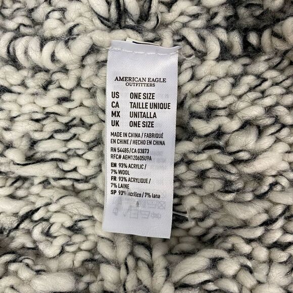 American eagle infinity scarf and beanie hat w/Pom Pom white and black OS - Picture 9 of 12